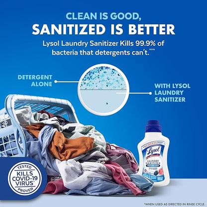 Lysol Disinfectant Laundry Sanitizer & Scent Booster, Laundry Detergent Additive, Color Safe Bleach Alternative, Laundry Odor Eliminator, Kills Bacteria & Viruses, Crisp Linen Scent, 41 Fl Oz Liquid