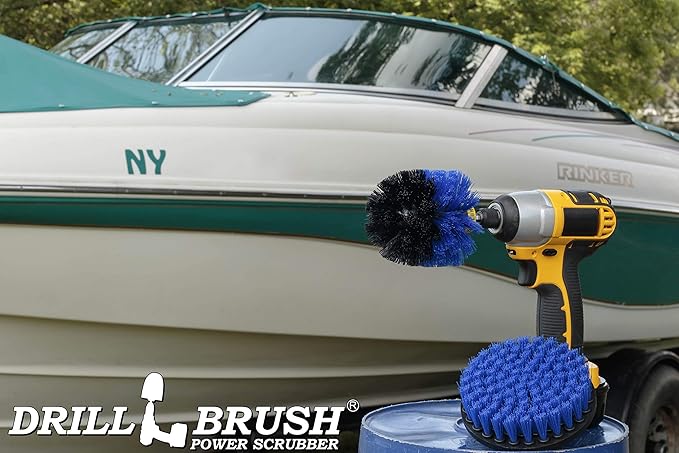 Marine Cleaning Supplies - Boat Cleaning Brush Accessories - Boat Hull Cleaner - Boat Deck Scrubbing Tool - Pool Deck Scrubber - Barnacle Buster Brush Set - Tank Cleaning Complete Kit - Pool Lining