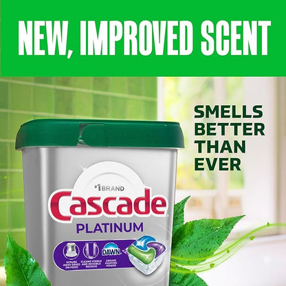 Cascade Platinum Dishwasher Pods, Dishwasher Detergent, Dish Detergent Soap, Fresh, 59 Count