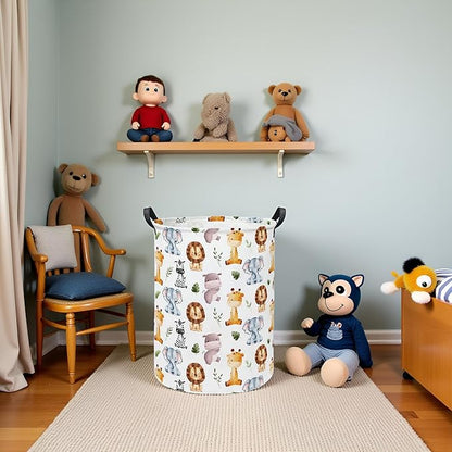 Baby Laundry Hamper kids laundry Basket Waterproof Storage Bin for Bedroom Toy Clothes Organizer Basket Woodland Animals Room Décor(Cute Animals)