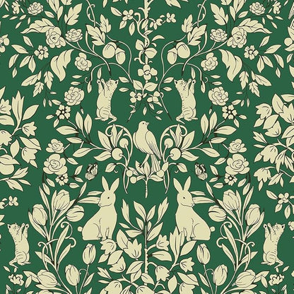 Timeet Floral Wallpaper Peel and Stick Wallpaper Birds and Butterfly Wallpaper 16.14"x393.7" Vintage Flower Contact Paper Self Adhesive Removable Wallpaper for Walls Covering