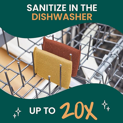 Scotch-Brite Harvest Dobie Scrubbing Pads, Non-Scratch Kitchen Sponge for Cleaning Dishes, Appliances, and Bathrooms, Pumpkin Orange Dish Sponge That Dries Fast, 2-Pack