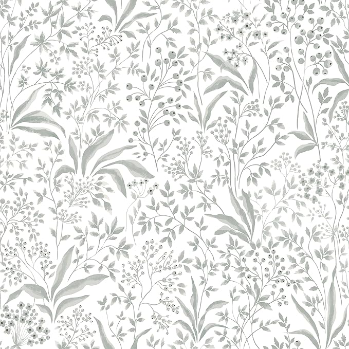 Heroad Peel and Stick Wallpaper Boho Floral Contact Paper 17.3''x78.7'' Leaf Wall Paper Removable Self Adehsive Wallpaper for Cabinets Drawers Bedroom Kitchen Bathroom Waterproof Decor Vinyl Roll