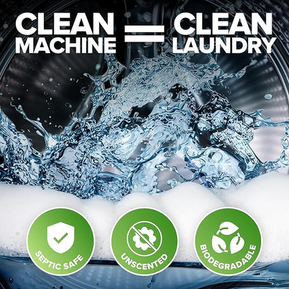 Renuv® Heavy Duty Washing Machine Cleaner Descaler Tablets - for Front Load, Top Load Washer, HE (6 XL Tablets - 6 Months Supply)