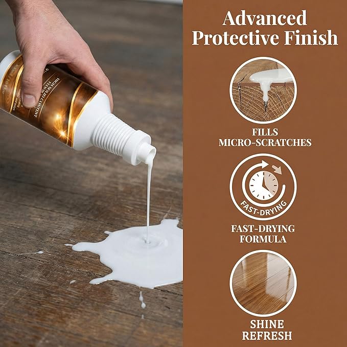 Floor Restore Cleaner, High Solid Content Floor Polish, Multi-Surface Shine Enhancer for Wood, Laminate, Vinyl & Tile Floors 500 ML/17.63 OZ (1)