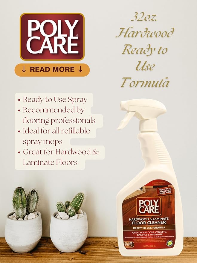 Hardwood Floor Cleaner Refill Spray - 32 oz (2 Pack) - Fresh- Refill for Spray Mops - Residue-Free Floor Cleaning Solution for Wood or Laminate Floors