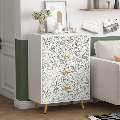 Heroad Green Floral Peel and Stick Wallpaper Boho Contact Paper for Cabinets Drawers 16.1''x196'' Leaf Wall Paper Removable Self Adhesive Wallpaper for Bedroom Bathroom Waterproof Decor Vinyl Roll