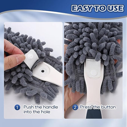 Reusable Microfiber Duster Refills Compatible with for MR.SIGA & OXO Duster- Washable Dusters Refill for MR.SIGA Lint Free Microfiber Duster for Cleaning, 4 Pack (Handle is Not Included)