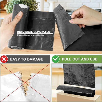 132 Count-Small Trash Bags, 4 Gallon Trash Bag Drawstring,Bathroom Garbage Bags，Tear-Free Garbage Bags ，Plastic Wastebasket Liners for Toilet Home Office and Bedroom(Black)