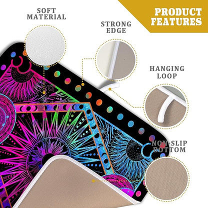 Purple Absorbent Dish Drying Mat Sun and Moon Microfiber Drying Pad for Kitchen Counter Decor Small