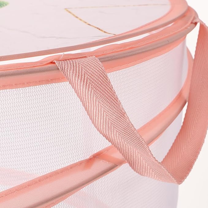 Ciieeo Foldable Laundry Hamper Multi-use Clothes Storage Organizer for Toys Supplies Pet Items Space-saving Net Basket Lightweight Portable Design for Bedroom Bathroom Storage