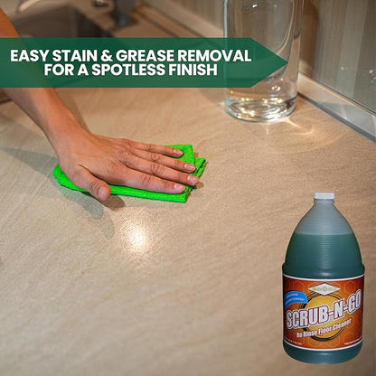 Sun-Glo SCRUB-N-GO - Bio-Enzymatic Multi-Surface Cleaner, No Rinse for Floor Cleaner, Grout Cleaner, and Tile Cleaner, Ideal for Kitchen Cleaner - 4x1 Gallon Case