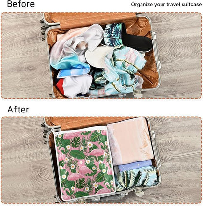 Mesh Laundry Bags Lingerie Bags for Washing Delicates 2 PCS Durable Wash Bag with Zipper Small and Medium Washable Pink Flamingos Palm Leaves and Daisy