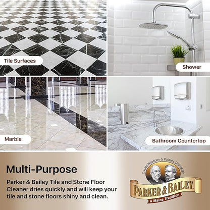 Parker & Bailey Tile & Stone Cleaner - Granite Countertop Kitchen Island Cleaning Spray Marble Tile Slate Quartz Daily Granite Bathroom Counter - 32 oz