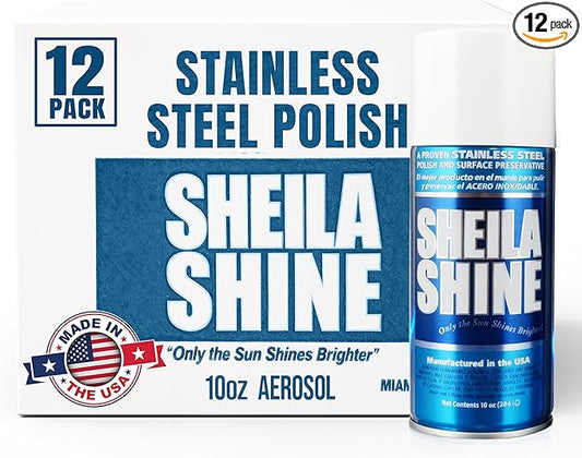 12 x 10oz Stainless Steel Cleaner and Polish - Cleans, Polishes & Protects Kitchen Appliances, Refrigerators, Sinks, Ovens & Grills - Residue & Streak Free Shine - Stainless Steel Cleaner for Sink