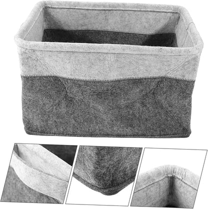 DECHOUS Folding Felt Storage Basket Handles Multifunctional Laundry Hamper Dirty Clothes Organizer Woven Storage Bin for Bedroom and Home Use