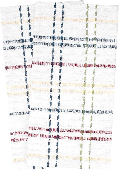 Ritz Royale Collection 100% Combed Terry Cotton, Highly Absorbent, Kitchen Towel Set, 13-3/4" x 12", 4-Pack, Solid & Checked, Paprika