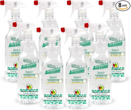 La's Totally Awesome Daily Shower Cleaner Spray, For Showers, Tubs and more, Plant-Derived Formula, 32 Fl Oz (Pack of 8)