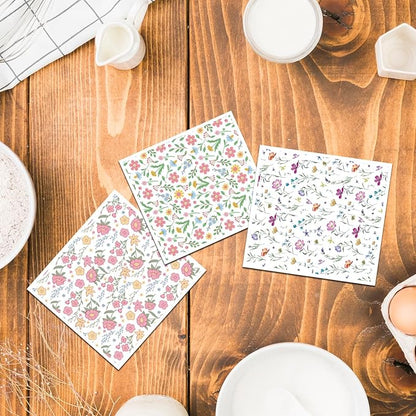 Floral Swedish Dish Cloths for Kitchen, 6 Pack Reusable Wildflowers Swedish Kitchen Dishcloths, Absorbent Sponge Cleaning Dish Cloths for Party Home Cleaning Quick Drying Washable Hand Towel