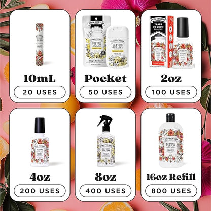 Poo-Pourri Before-You-Go Toilet Spray Refill, Tropical Hibiscus, 16 Fl Oz, Up to 800 Uses, Bathroom Odor Deodorizer with Essential Oils for Home or Work, Hibiscus, Apricot and Citrus Scent