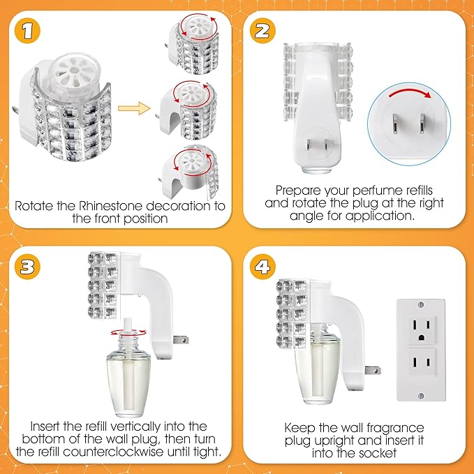 Hohean Wall Fragrance Plug in with Night Light, Compatible with Bath & Body Works WallFlower Fragrance, Wall Plug Fragrances Oil Diffuse with Nightlight for Home, Office(1 Pack,Square)