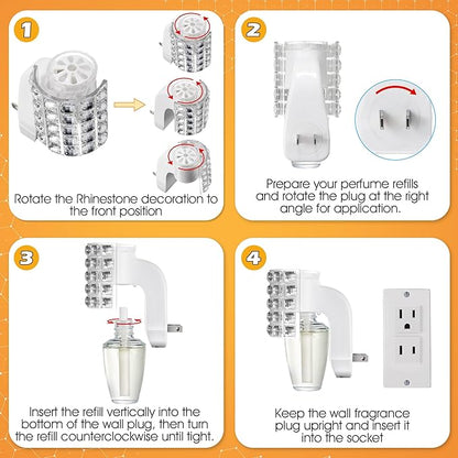 Hohean Wall Fragrance Plug in with Night Light, Compatible with Bath & Body Works WallFlower Fragrance, Wall Plug Fragrances Oil Diffuse with Nightlight for Home, Office(2 Pack,Square)