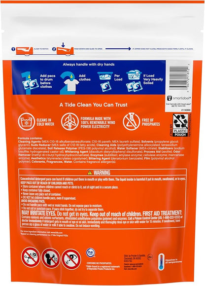 Tide Power PODS White Laundry Detergent Pacs, 18 Count, Brilliant Whitening + Color Protect