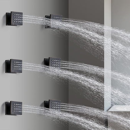 HOMEDEC 2inch Brass Square Massage Shower Body Sprayer Jets, Oil Rubbed Bronze, 6 pack