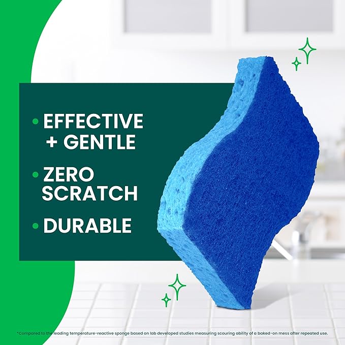 Scotch-Brite Non-Scratch Scrub Sponges,for Washing Dishes and Cleaning Kitchen,9 Scrub Sponges,(Pack of 5)
