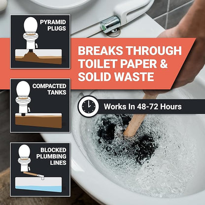 Unique Clear-It RV Black Tank Unclogger Liquid - Breaks Through Pyramid Plugs, Compacted Tanks, and Clogged Pipes (32 oz) Amazon Exclusive Packaging