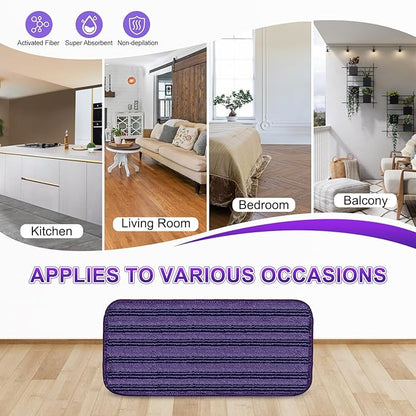 Updated & Innovative Cationic Mop Pads for Swiffer Wet Jet and Most Velcro 10" 11" 12" Spray Mops, Reusable Swiffer Wet Jet Mop Pads Replacement