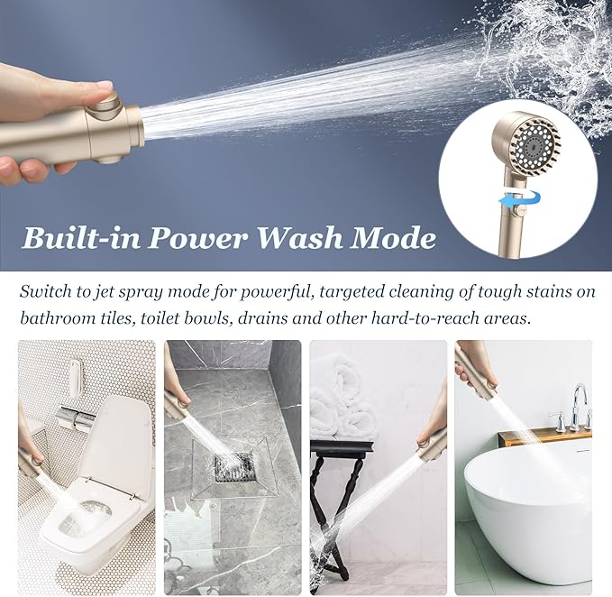 FEELSO Filtered Shower Head with Handheld, High Pressure 4 Spray Showerhead with Filters & Upgraded Anti-clog Nozzles for Hard Water -Remove Chlorine, Reduce Dry Itchy Skin -ON/OFF Switch