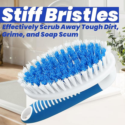 PHYEX Scrub Brush, 2 Pack Household Cleaning Brushes with Stiff Bristles, Scrubbing Brush for Carpet, Shower, Bathtub, Kitchen, Pool Tile, Bathroom Scrubber, Small