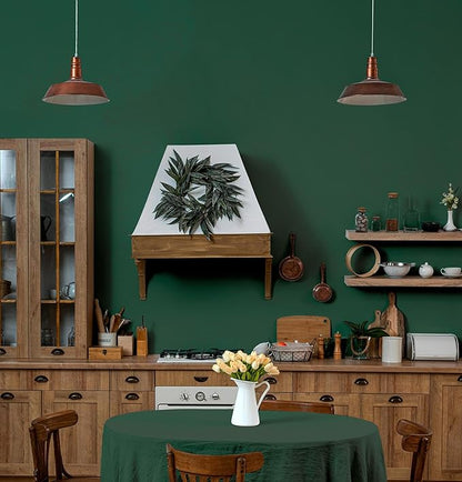 HeloHo 118"X15.7" Solid Green Wallpaper Matte Textured Peel and Stick Wallpaper Self Adhesive Removable Wall Paper Waterproof Contact Paper for Living Room Bedroom Decor