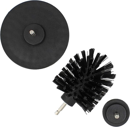 ABN Nylon Scrubber Drill Attachment Cleaning Brush 3pc Set Black Hard Bristles for 1/4in Power Drill, Tough Outdoor Jobs