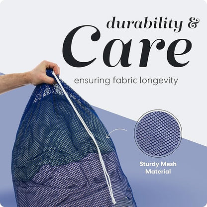 Handy Laundry Mesh Laundry Bags 2 Pack, XL 24 x 36 in, Heavy Duty Nylon, Machine Washable with Drawstring Closure, Large Bag for Delicates, Travel, College Dorm, Camping, Storage, Blue