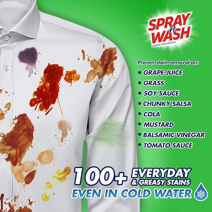 Spray N’ Wash Max Stain Remover Spray, Laundry Pre-Treat for Tough Stains, 16oz