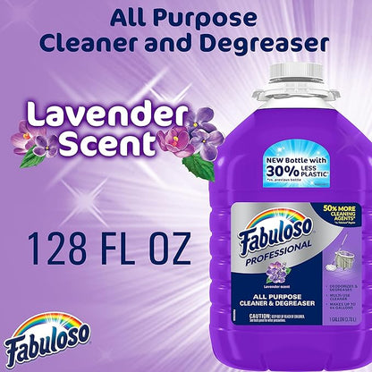 Fabuloso Professional All Purpose Cleaner & Degreaser - Lavender, 1 Gallon (Pack of 2)