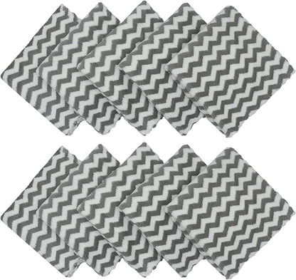 Microfiber Cleaning Cloth Lint Free Cleaning Rags, 10 Pack Fast Drying Dish Rags for Cleaning, Super Absorbent Kitchen Dish Cloths for Wash Dishes,12 in x 12 in (Grey)