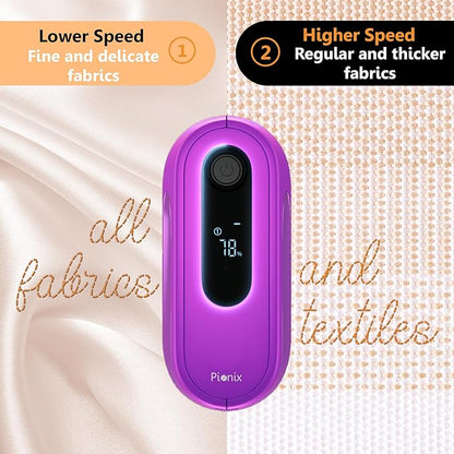 Pionix Fabric Shaver, Sweater Shavers to Remove Pilling, High-Perf Defuzzer, Rechargeable Electric Lint Shaver for Fuzz and Lint Balls from Clothing, Upholstery 2000mah Battery (Hot Purple)