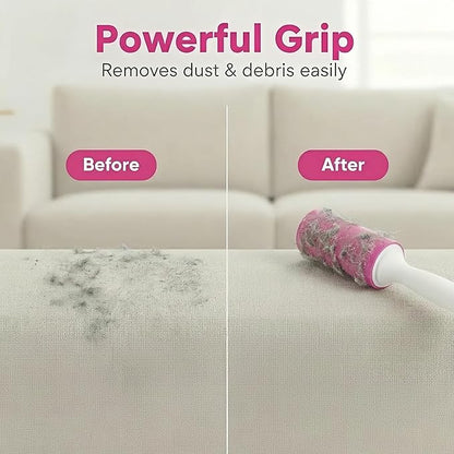 Washable Gel Lint Roller 2 Pack, Reusable Sticky Lint Roller Portable Pet Hair Remover Cleaner for Clothes, Travel, Home, Large with Cover