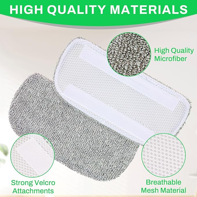 6 Pack Steam Mop Pads Compatible with GorFanty GF-6610B/GF-6610, Neugo NE033/NE033M & Mxnsewr Series, Floor Steamer Pads, Washable Reusable Microfiber Cleaner Pads