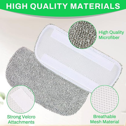 6 Pack Steam Mop Pads Compatible with GorFanty GF-6610B/GF-6610, Neugo NE033/NE033M & Mxnsewr Series, Floor Steamer Pads, Washable Reusable Microfiber Cleaner Pads