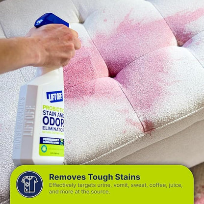 Lift Off 45006-6PK Probiotic Stain and Odor Eliminator – Natural Enzyme Cleaner for Pet Urine & Odor, Dog & Cat Stains – Carpet & Upholstery Cleaner – Safe Around Kids & Pets – 16 fl oz (Pack of 6)