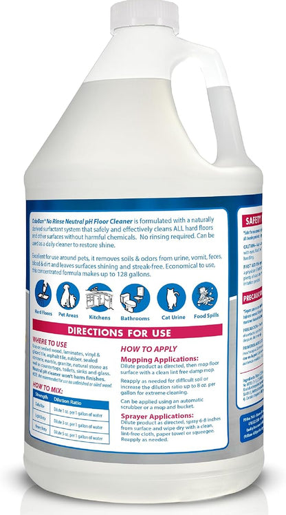 OdoBan Pet Solutions No Rinse Neutral pH Floor Cleaner Concentrate, Made in the USA, Splash O' Citrus Scent, 2 Gallons