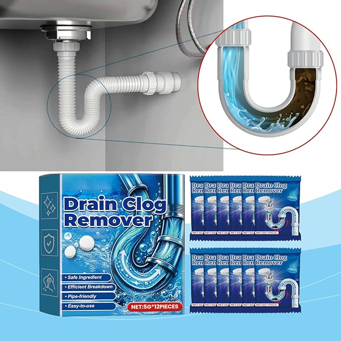 Quick-Dissolving Drain Clog Remover,Fish-Shaped Quick-Dissolving Drain Clog Remover,Sink Cleaner for Kitchen Bathroom,shower cleaner, dissolver,toilet remove (1pc)