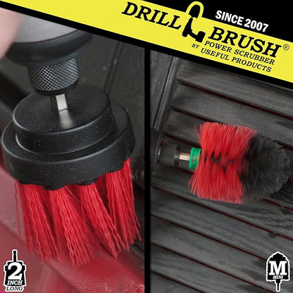 2 Piece Outdoor Cleaning Scrub Brushes - Siding Cleaning Brush Set - Brick and Stone Scrubbing Tools Set - Fireplace Cleaning Brushes - Deck and Patio Scrubbing Tools - Gutter Cleaning Tools for Home