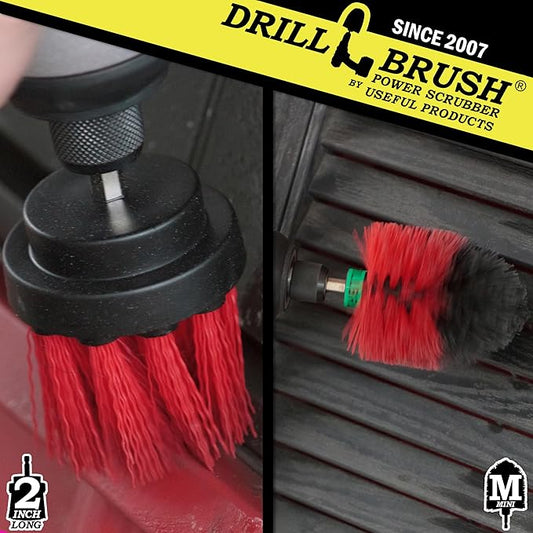2 Piece Outdoor Cleaning Scrub Brushes - Siding Cleaning Brush Set - Brick and Stone Scrubbing Tools Set - Fireplace Cleaning Brushes - Deck and Patio Scrubbing Tools - Gutter Cleaning Tools for Home
