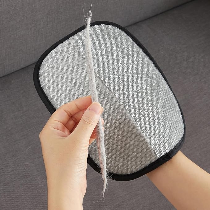 Pet Hair Removal Gloves, Electrostatic Hair Remover for Dogs and Cats, Upgraded Five-Finger Reusable and Washable Pet Hair Removal Tool, Pet Hair Gloves for Laundry, Couch, Carpet, Car Seat and Bed