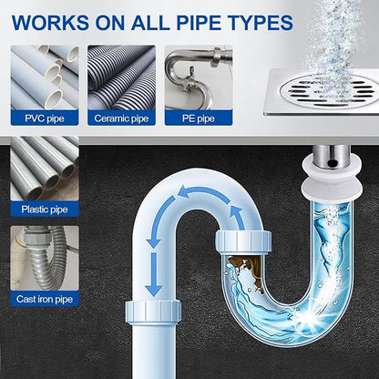BELL BIRD Drain Opener,Powerful Unclogging,Crystal lye, Sodium hydroxide, Unclog drains, Bathroom sinks, Kitchen sinks, Shower pipes (2 PSC, Gram, 520)